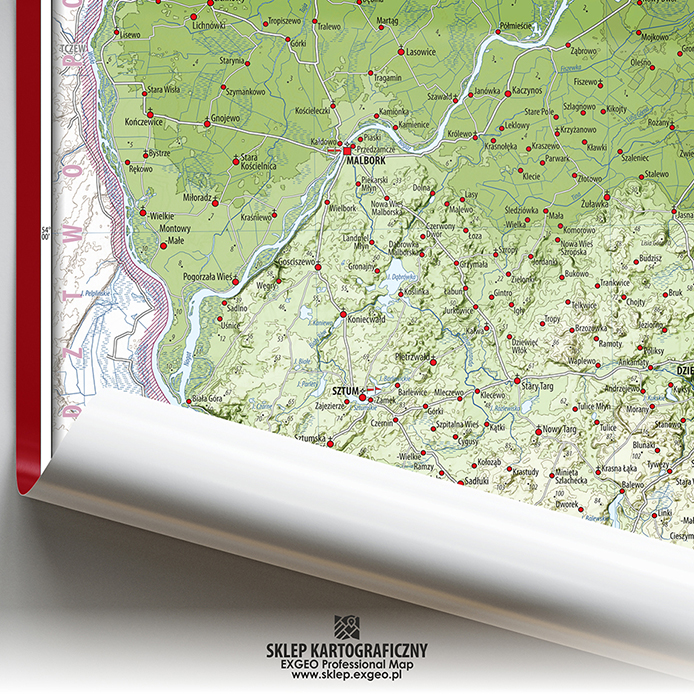Województwo malborskie w poł. XVI w. | Mapa historyczna
