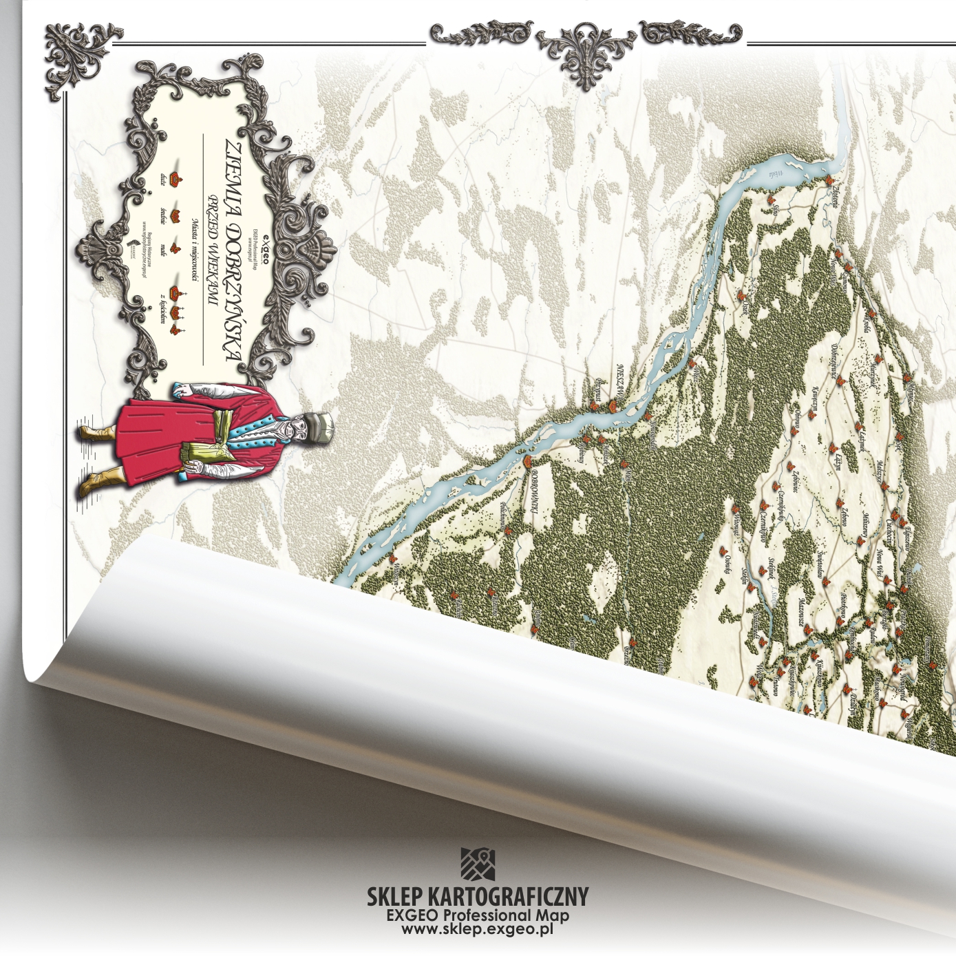 Ziemia dobrzyńska w dawnych wiekach | Mapa historyczna stylizowana
