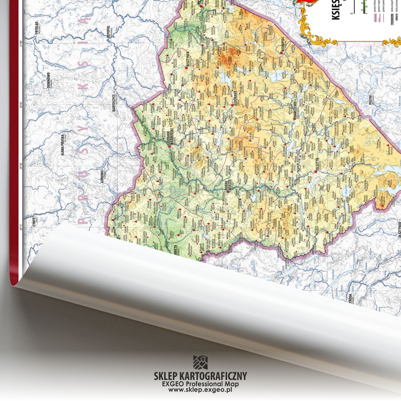 Ks. Warmińskie (Warmia) w 1.  poł. XVII w. | Mapa historyczna