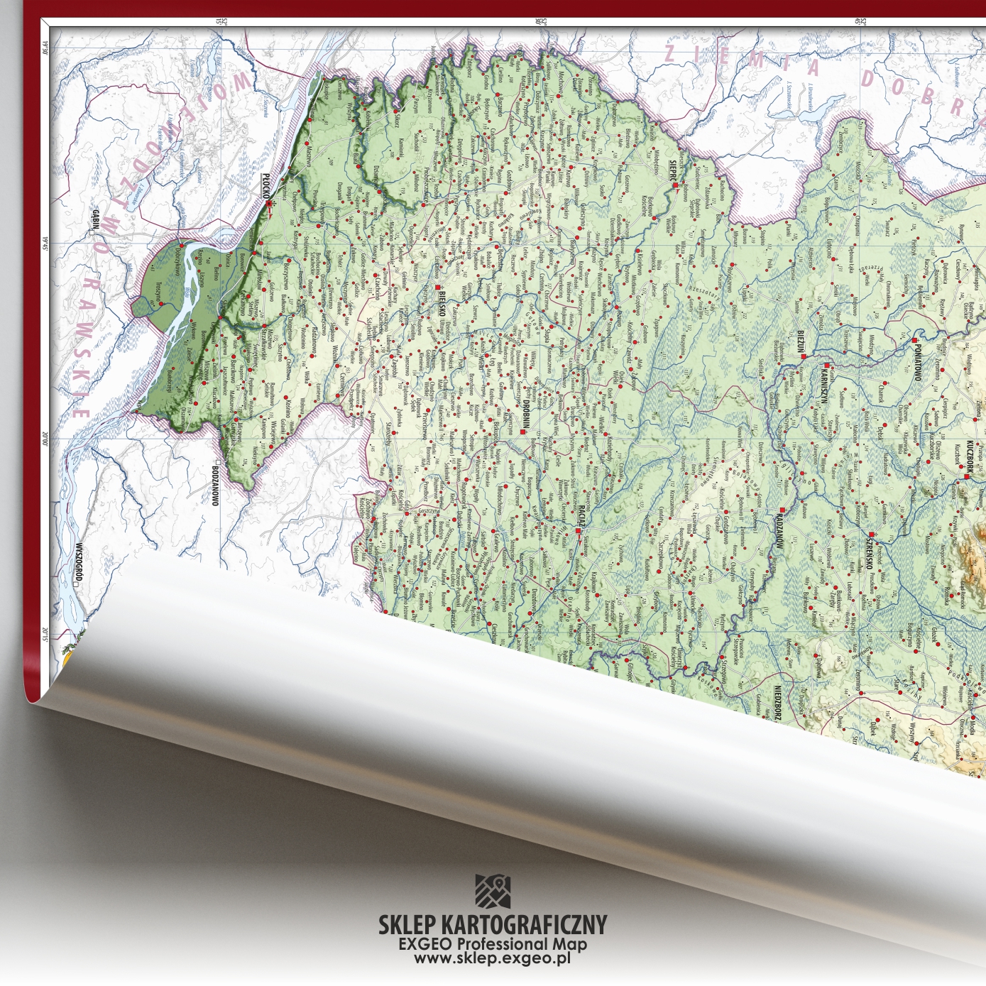 Województwo płockie w połowie XVI w. | Mapa historyczna