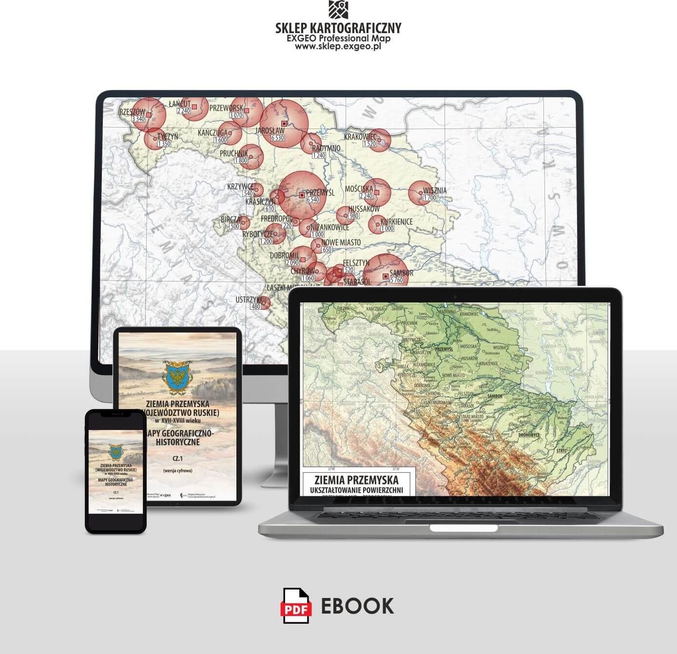Ziemia przemyska | Mapy geograficzno-przyrodnicze, cz. 1 | E-book (e-atlas)