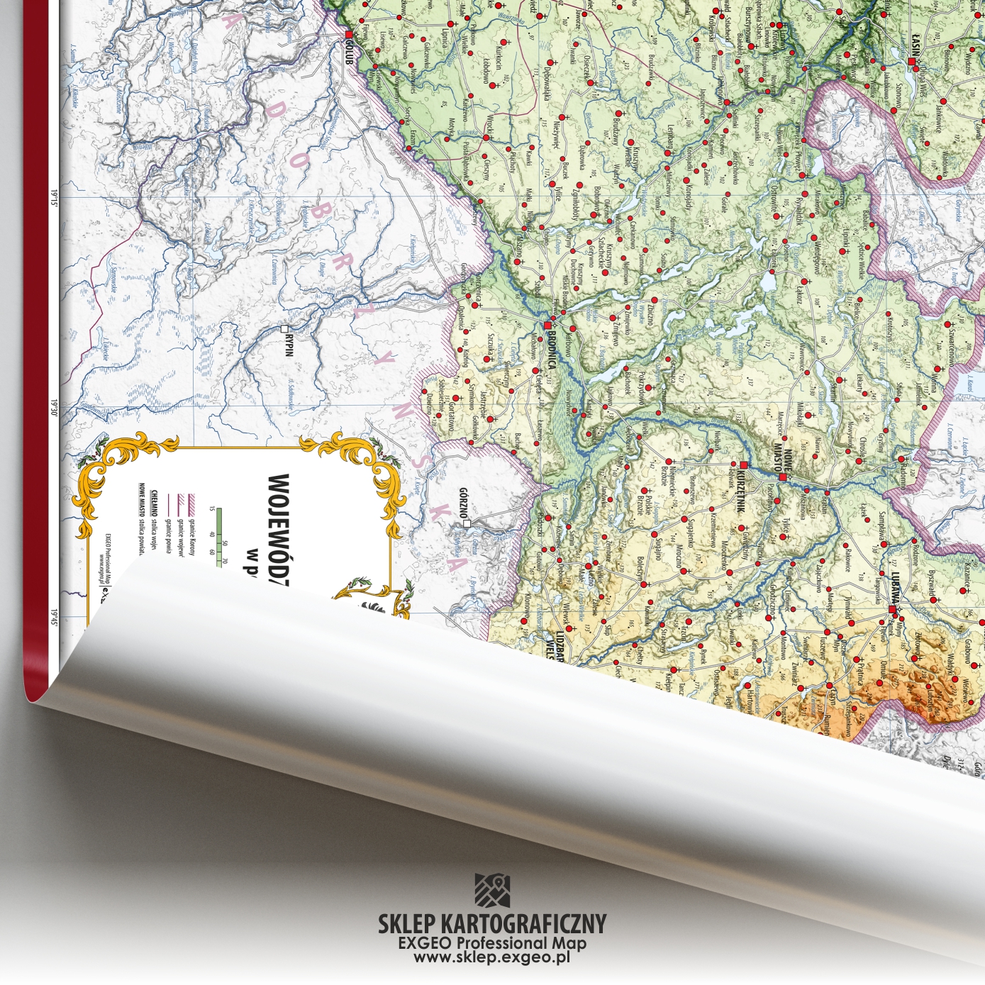 Województwo chełmińskie w połowie XVI w. | Mapa historyczna