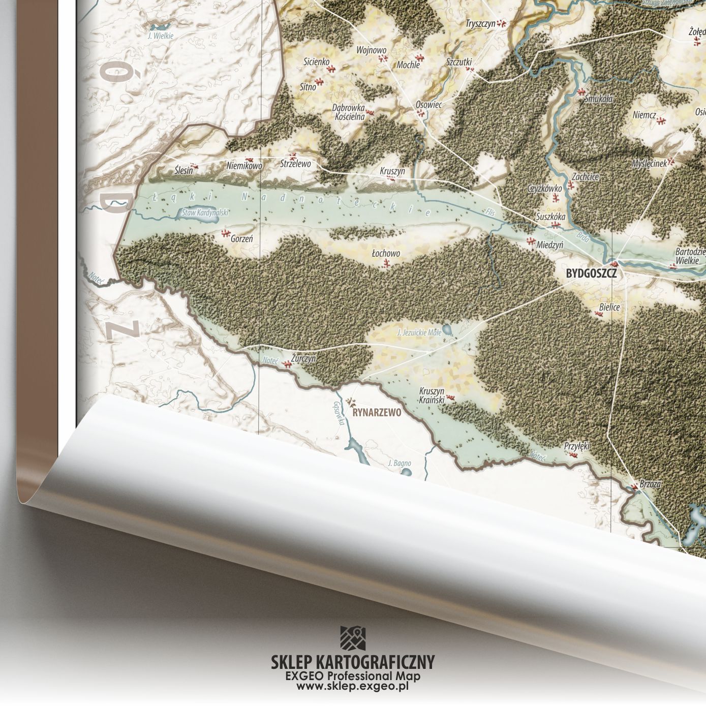 Województwo inowrocławskie w połowie XVI w. | Mapa historyczna krajobrazowa