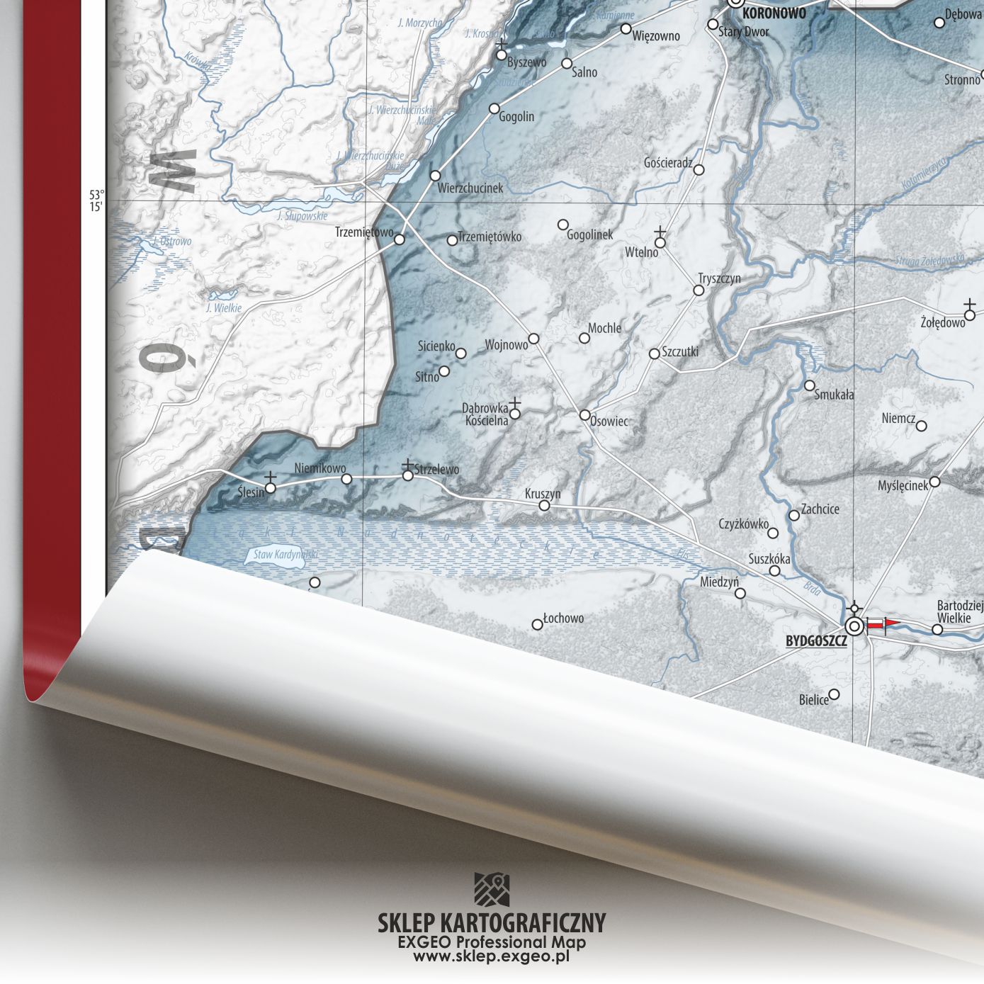 Województwo inowrocławskie w połowie XVI w. | Mapa historyczna administracyjna