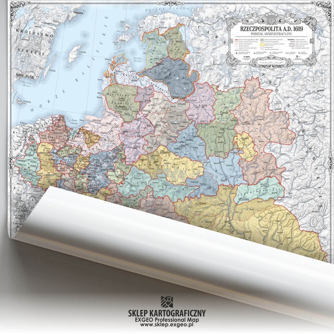 Rzeczpospolita Obojga Narodów A.D.1619. Podział administracyjny  (+ EBOOK)