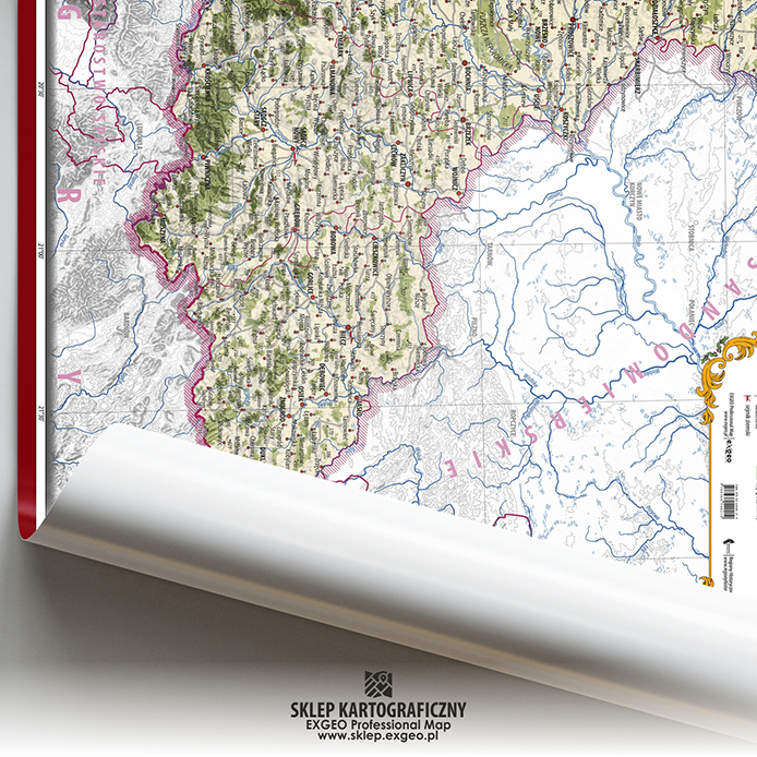 Województwo krakowskie w poł. XVI w. | Mapa historyczna