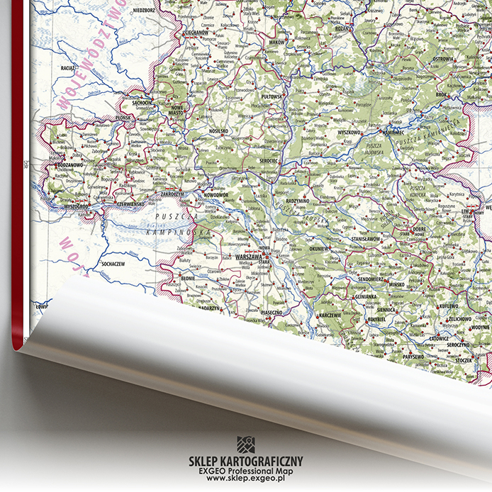 Województwo mazowieckie w poł. XVI w. | Mapa historyczna