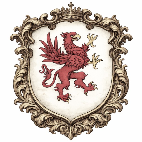 Czerwony gryf bez korony w srebrnym polu, historyczny herb województwa pomorskiego w Prusach Królewskich